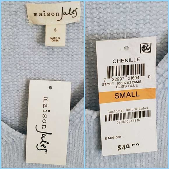 Maison Jules Chenille, V-neck Sweater-NWT, Small - Picture 6 of 7